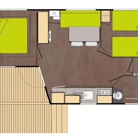 Mobile-home 4 Pers, Salon De Jardin, Barbecue - Api-1-52-1356 *